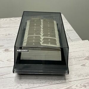 Vintage Rolodex Petite Model S500C Black Smoked Cover Address Telephone File